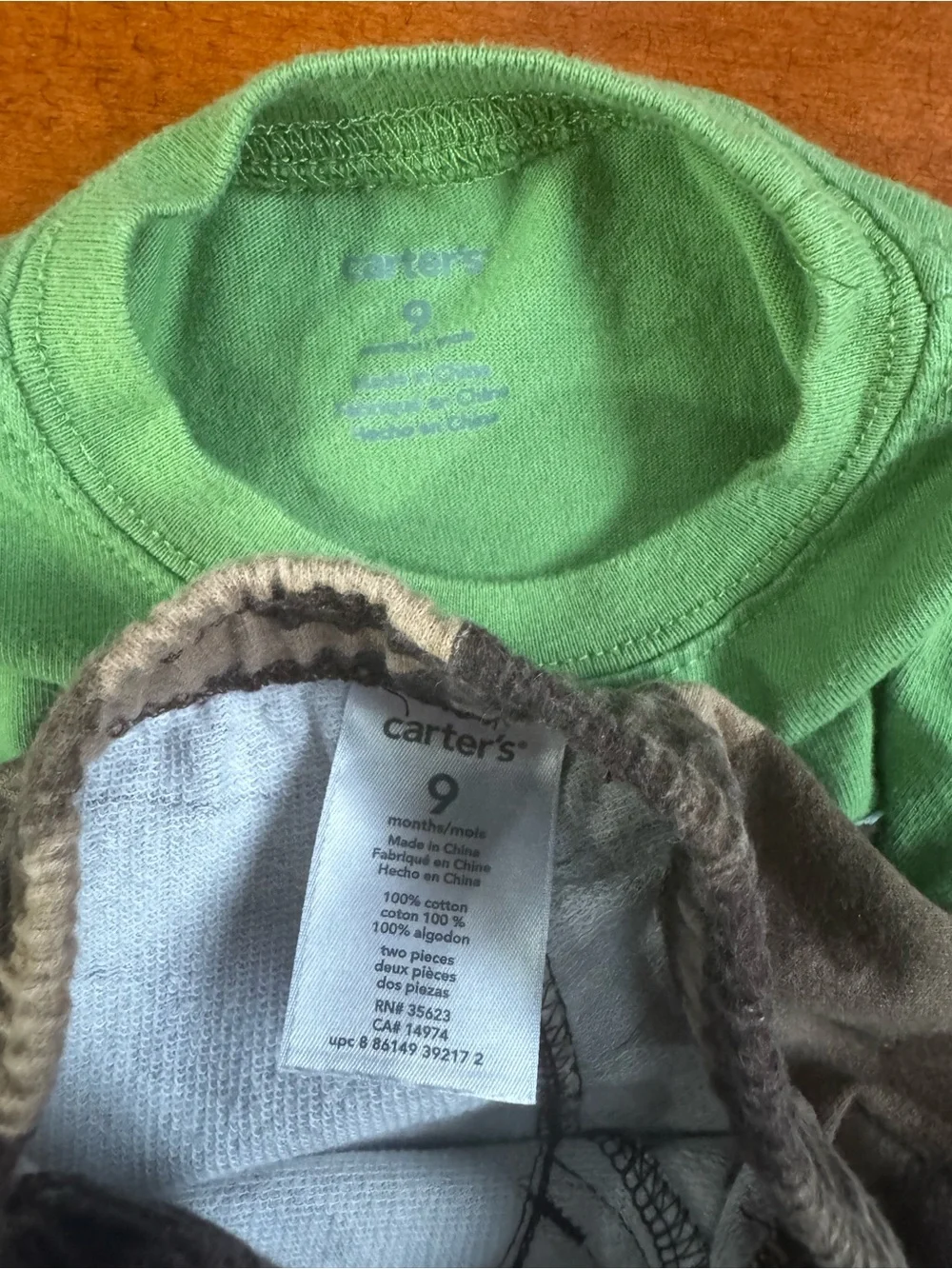 Carter’s Baby Boy 9M Monkey Shirt Camo Pants 2 Piece Outfit Set